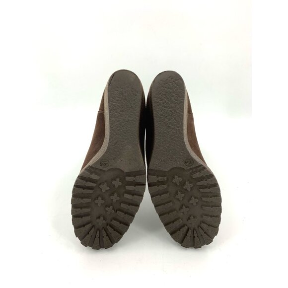 Fendi Womens Suede Wedge High Boots With Logo Cuff Brown Size 35.5 Made In Italy - Picture 6 of 6